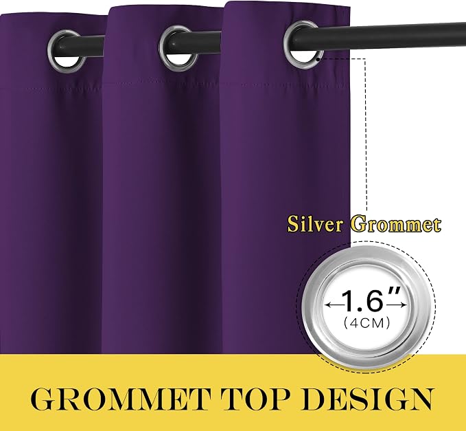 NICETOWN Royal Purple Blackout Curtains - Image 6