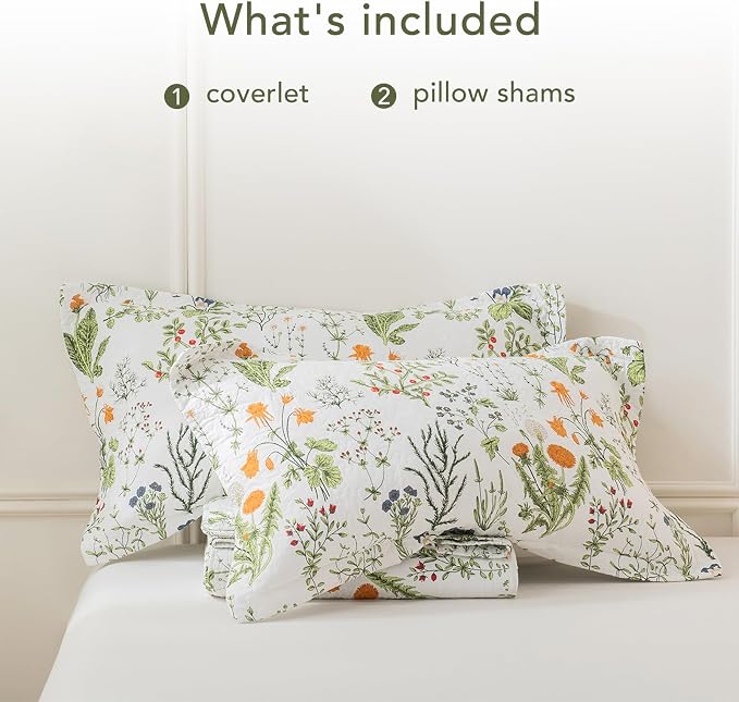 Lady Ann Oversized King Bedspreads 128x120, 100% Cotton Floral Quilt Coverlet - Image 2