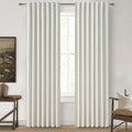 QJmydeco Beige White Cute Blackout Curtains 84 Inches Long 2 Pack, Insulated by QJMYDECO