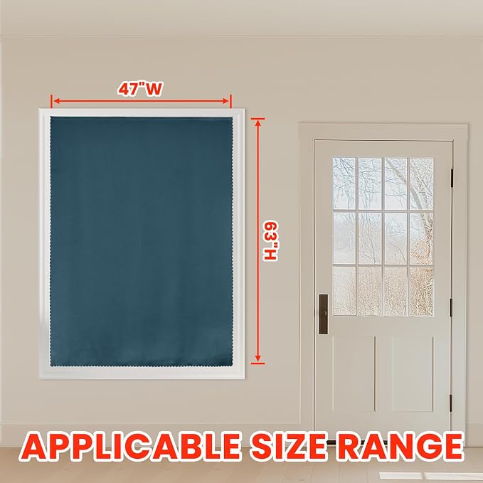AJAZZ 100% Window Blinds Blackout Portable Black Out Curtains Adhesive Curtains - Image 6
