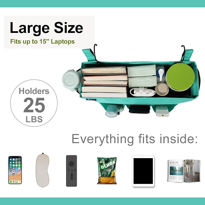 Surblue Bedside Organizer with Hook Hanging Storage Bag with Adjustable Strap - Image 3