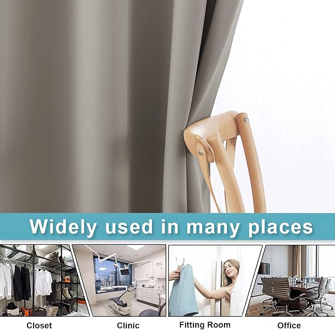 RYB HOME Extra Wide Curtains for Bedroom Closet Office Living Room Divider | - Image 5