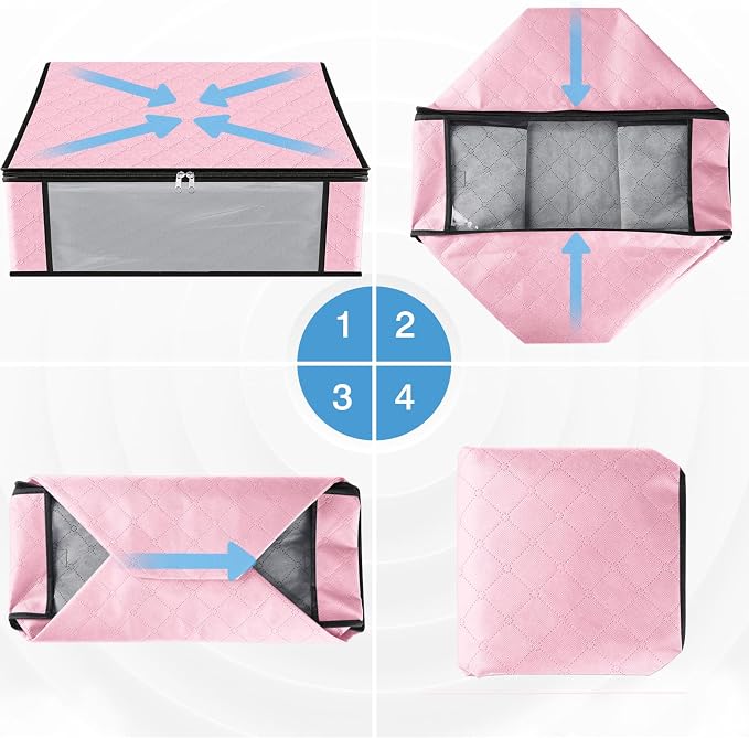 HomeHacks 3-Pack Clothes Organizer Storage Bags, 35L Storage Bins, Reinforced - Image 3