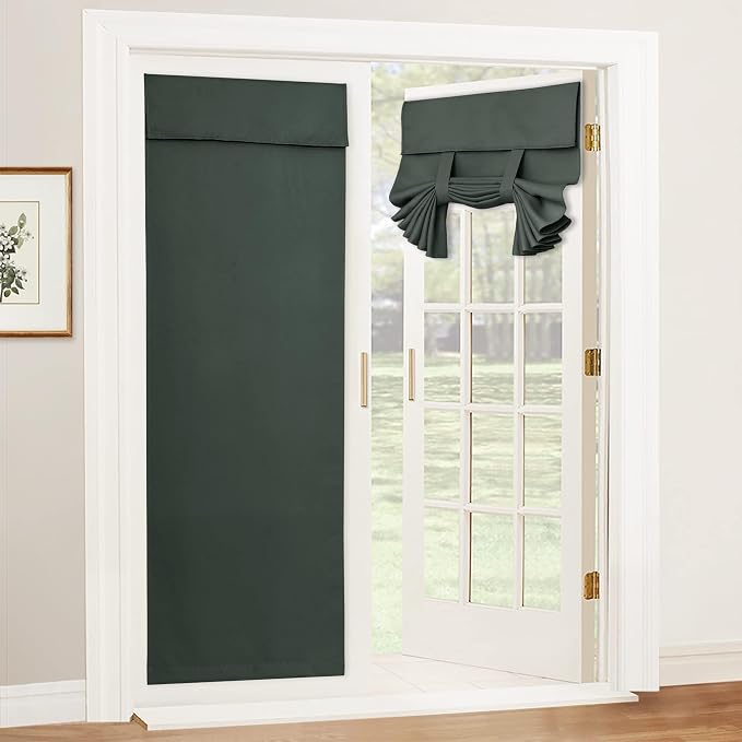 RYB HOME French Door Curtain 80 inch Long, Self Adhesive, by RYBHOME