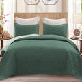 Exclusivo Mezcla Reversible King Size Quilt Bedding Set, Dark Green | by ExclusivoMezcla