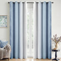 MIULEE Stone Blue and Greyish White Ombre Blackout Curtains 52Wx84L | Full Room by MIULEE