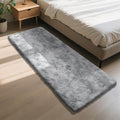 Mottled Light Grey 2x6 Rug for Bedroom, Fluffy Rug Small Rug Bedside Carpet | by Yongyangjuxi