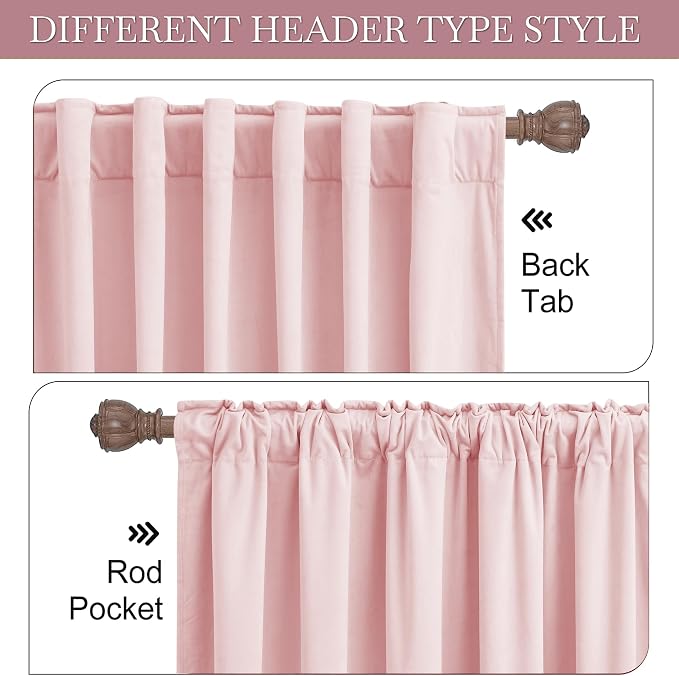 RYB HOME Velvet Curtains 102 inches Long, Extra Long High Ceiling Curtains | - Image 6