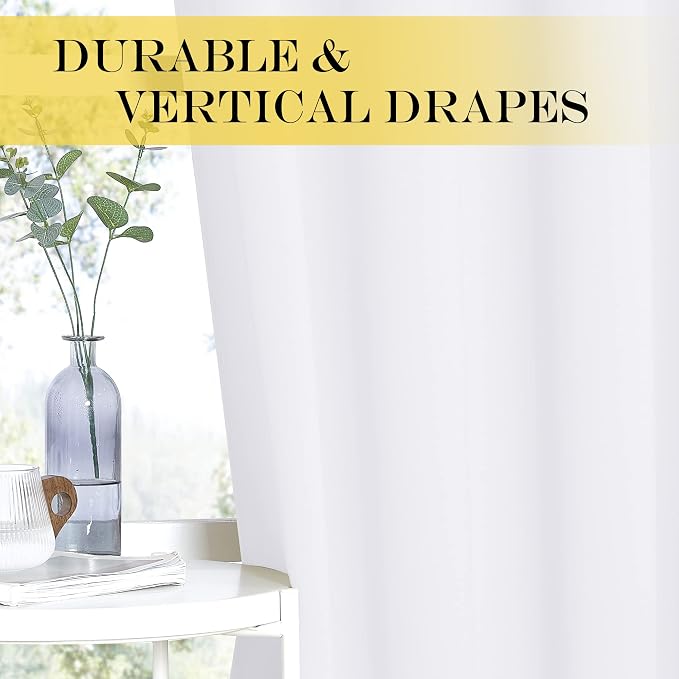 NICETOWN White Room Darkening Curtain 120 inches Long - Image 5