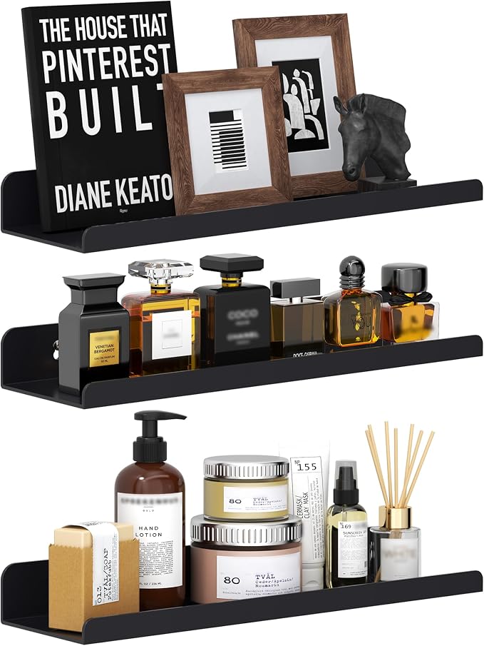 Qukaka Floating Shelves for Wall Decor, Living Room, Bathroom Decor, Nail by QukakaHomeCare