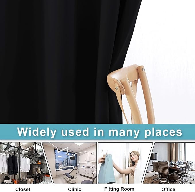 RYB HOME Blackout Room Divider Curtains - Image 4