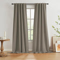 Taupe Blackout Curtains 108 Inches Long 2 Panels Back Tab Pocket Hook Belt by KEQIAOSUOCAI