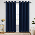 COSVIYA Grommet Blackout Room Darkening Navy Blue Curtains 96 inch Long | Thick by COSVIYA