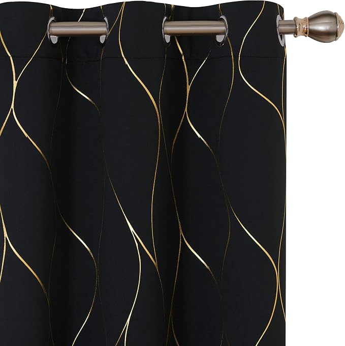 Deconovo Curtains for Living Room, Pattern Blackout Curtains 45 Inches Long | by Unknown