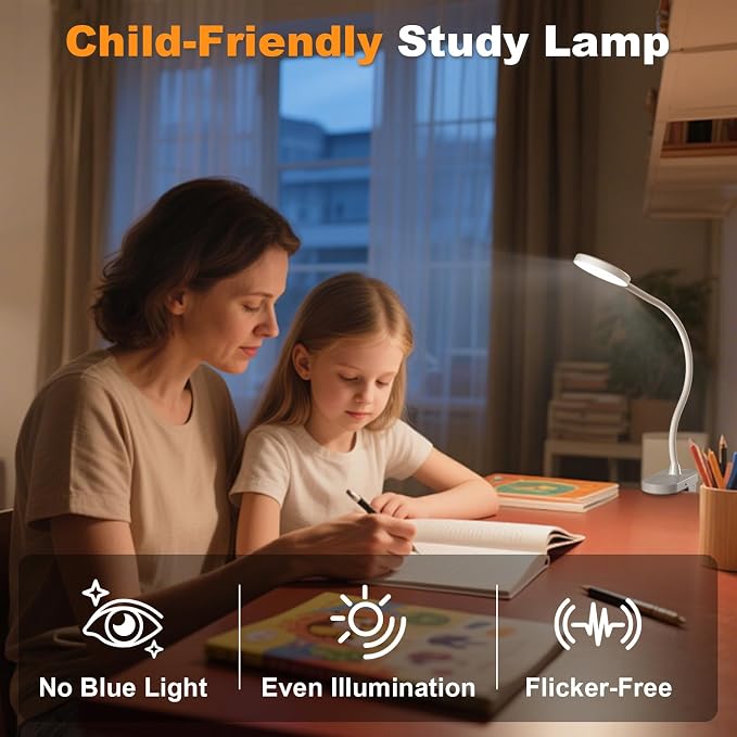 Cordless Reading Lamp with Clamp, 3.5'' Rechargeable LED Clip Light - Image 5