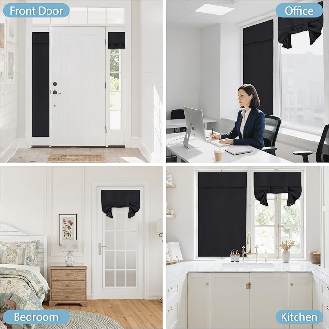 RYB HOME Sidelight Curtains for Front Door, Skinny Narrow Window Curtains | - Image 9
