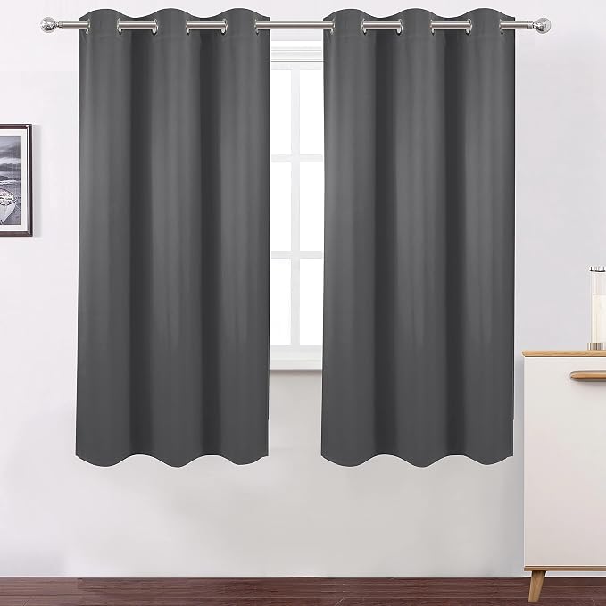 100% Blackout Curtains 40 x 63 Inch/Grey Curtains 2 Panels - Image 2