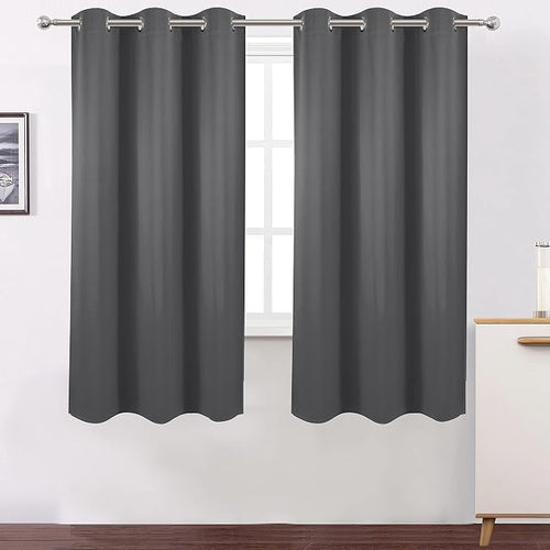 100% Blackout Curtains 40 x 63 Inch/Grey Curtains 2 Panels - Image 2