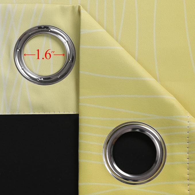 Black and Yellow Ombre Blackout Curtains 45 Inches Long | Room Darkening - Image 7