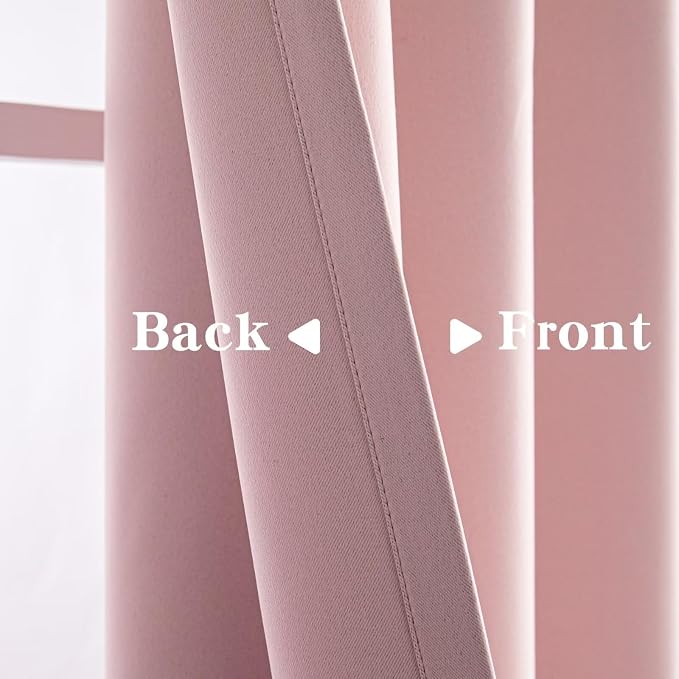 IGEMAEVE Blackout Curtains for Bedroom Grommets Blush Pink 52" W x 84" L | - Image 4