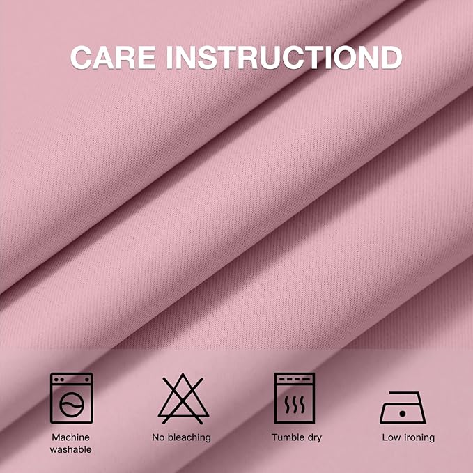 COSVIYA Grommet Room Darkening Pink Curtains 84 inch Long - Image 4