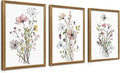 WRFON Framed Botanical Canvas Wall Art Set of 3, Watercolor Floral Prints by Unknown
