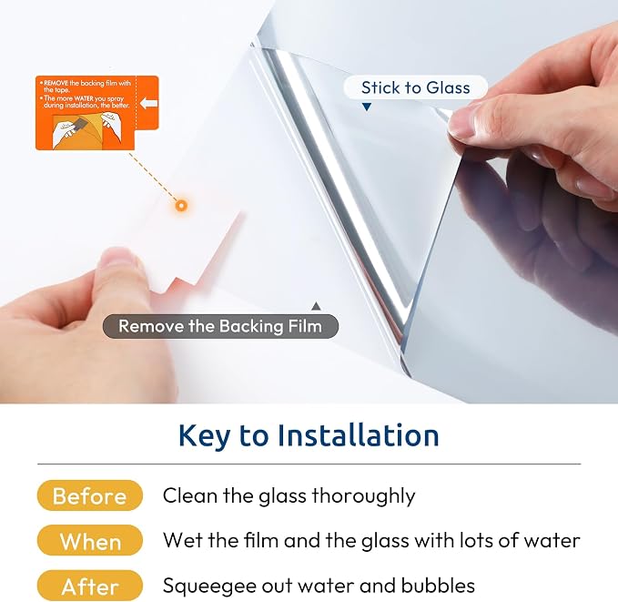 rabbitgoo Window Privacy Film One Way, 29.5" x 157.4", Heat Sun Blocking Anti - Image 8