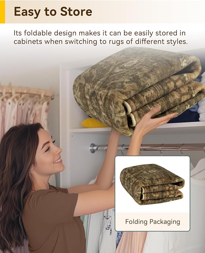 RELEANY Washable Area Rug, Water Repellent, Pet Friendly, Vintage Floral Boho - Image 6