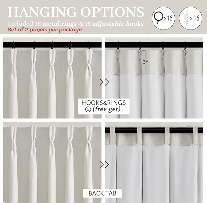 Pinch Pleated Extra Long Blackout 132 Inch Curtains - Image 6