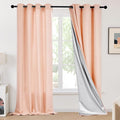 Deconovo Pink Linen Curtains for Living Room, Light Filtering Semi Sheer Faux by Unknown