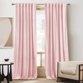 RYB HOME Baby Pink Velvet Curtains 96 inches by RYBHOME
