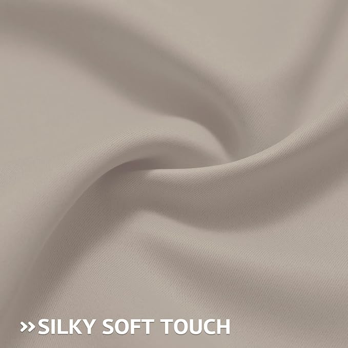 COSVIYA Grommet Room Darkening Natural Curtains 63 inch Long - Image 5