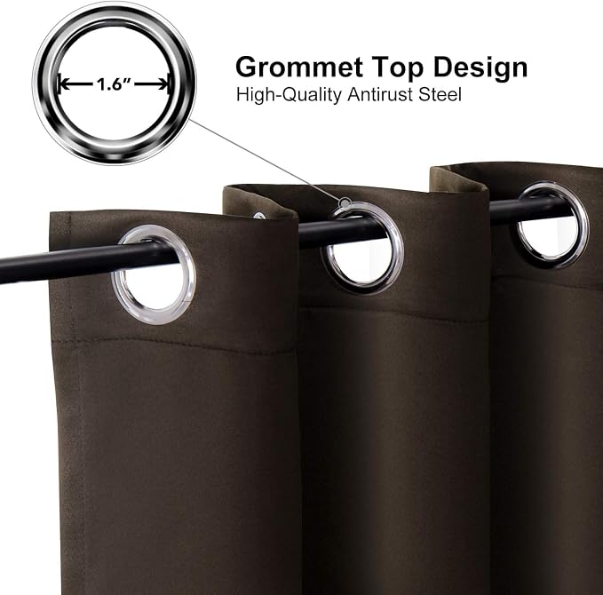 ChrisDowa Room Divider Curtains Long Sliding Door Curtain, 1 Panel Brown | 100W - Image 3