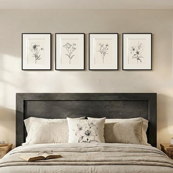 Framed Black and White Botanical Wall Art - Image 3