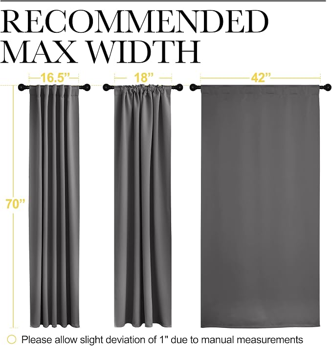 NICETOWN Short Curtain Blackout Panels Window Draperies - Image 7