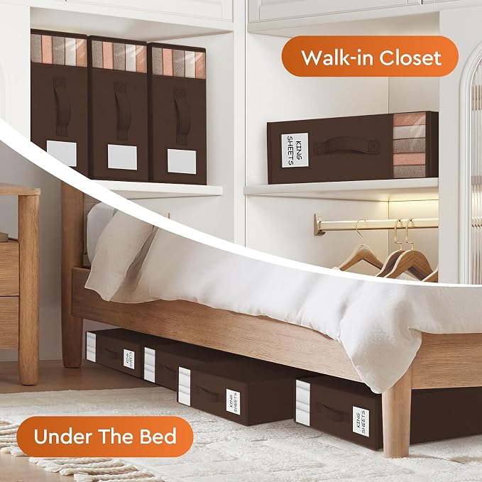 StorageTastic 2 Pack Bed Sheet Closet Organizers and Storage, Sturdy Foldable - Image 6