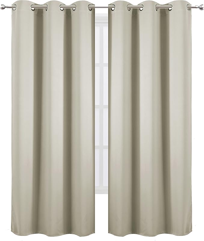 Light Beige Thermal Blackout Curtains/38 x 84 Inch/Set of 2 Panels Room - Image 2