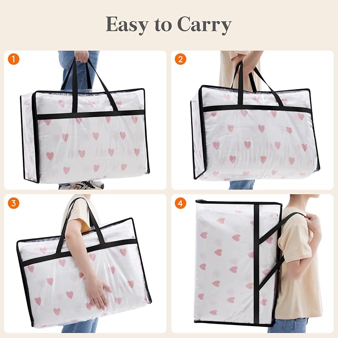 Lifewit 6 Pack Clear Clothes Storage Bags, 60L Plastic Blanket Storage Bag - Image 6