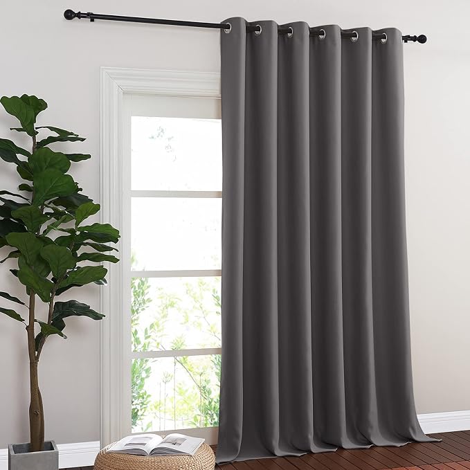 NICETOWN Sliding Glass Door Curtain Extra Long 132 inches Long, Grommet Thermal - Image 2