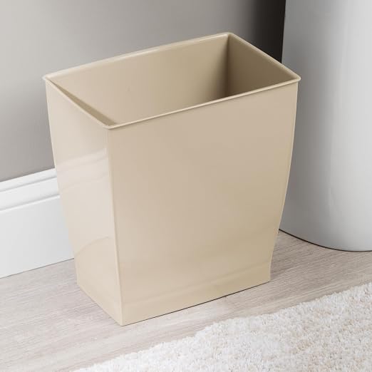 iDesign Small Plastic Bathroom Trash Can, Slim Rectangle - Image 7