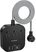 One Beat Power Strip with USB C, 3 Outlets 4 USB Ports, 10ft Braided Extension by OneBeat