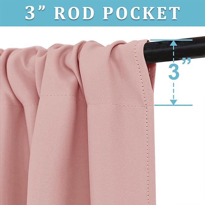 RYB HOME Kitchen Blackout Curtains Over Sink 36 inch Length, Rod Pocket | - Image 2