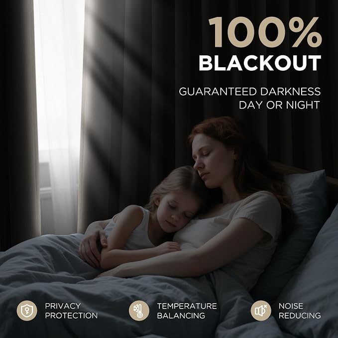 Joydeco 100% Blackout Curtains Velvet Black Out Curtain 72 Inch Drapes | - Image 4