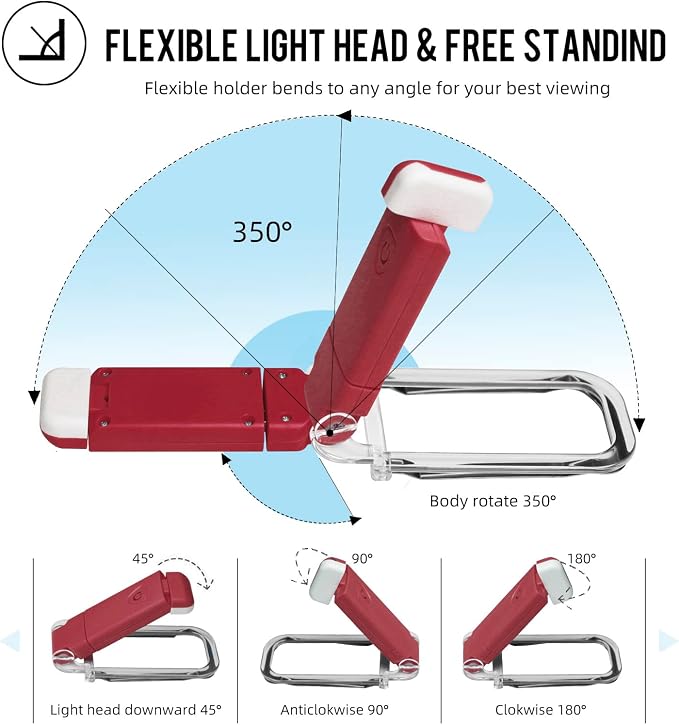 EGWASER Book Light for Reading in Bed, USB Rechargeable Clip on Book Lights - Image 6