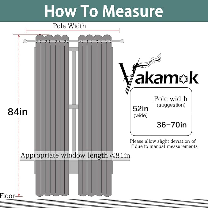Yakamok Navy Blue 100% Blackout Curtains 84 Inches Long 52" Wide, 2 Panels | - Image 8