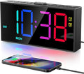 Digital Alarm Clock for Heavy Sleepers, 7.5-Inch RGB Display, Dual Alarms | 10 by PPLEE