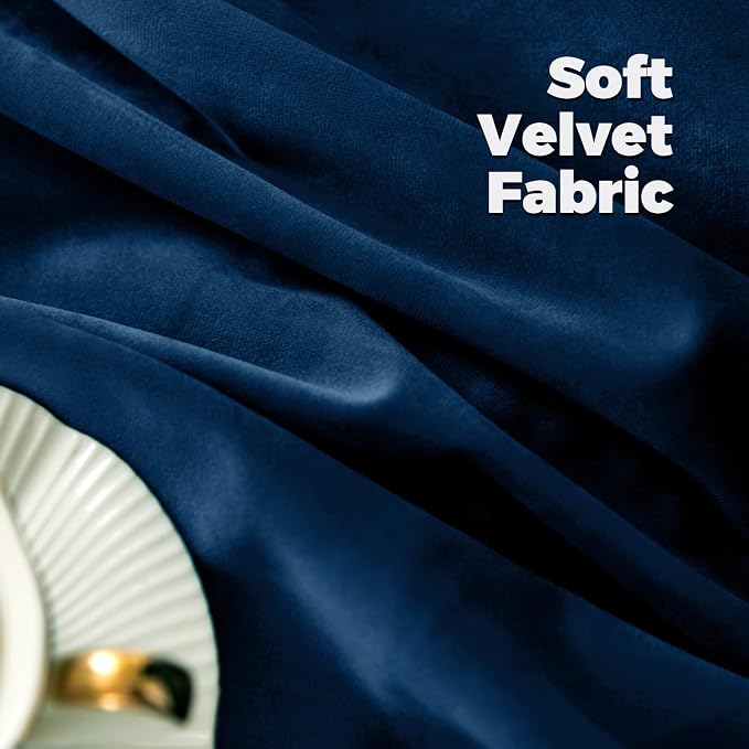 BGment Dark Blue Velvet Curtains - Image 5