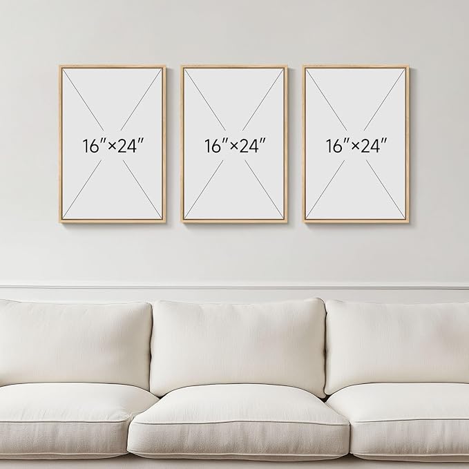 Framed Black and White Neutral Abstract Wall Art set, 3 Piece Cnavas Prints | - Image 3