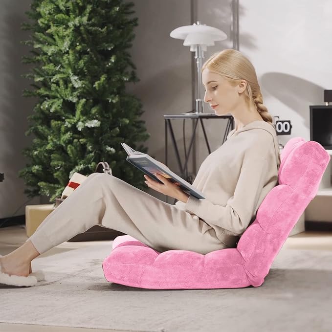 Giantex Floor Chair with Back Support, Folding Sofa Chair with 14 Adjustable - Image 10
