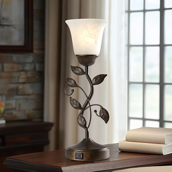 Set of 2 Touch Farmhouse Bedroom Table Lamps 2 USB C+A | Nightstand Vintage - Image 5